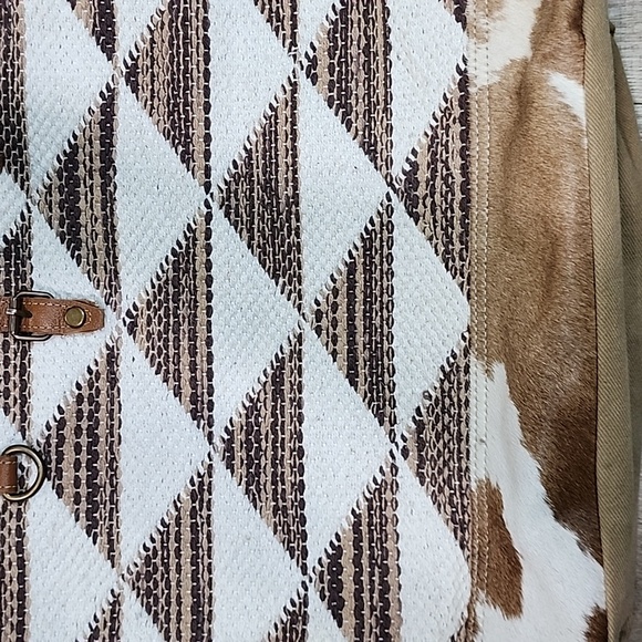 Myra Bag leather cotton geometric bag - Picture 2 of 9